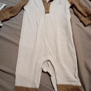 Gap Brown and Cream Baby Onesie